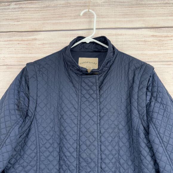 Horseware Ireland Quilted Equestrian Jacket Men's Size Medium Navy Blue - Picture 3 of 13
